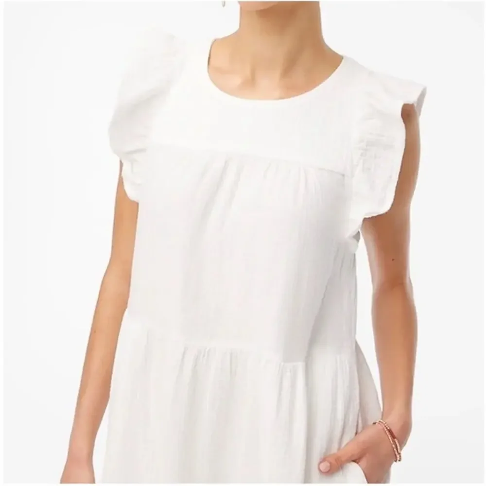 NWT J.Crew Mini Gauze White Tank Dress Size 2 Minimalist Vacation‎ Cottagecore